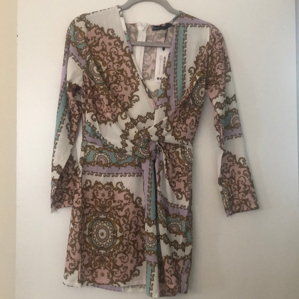 Petite Poppy Chain Print Woven Shift Dress